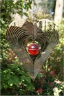 Herz Windspinner mit Roter Glaskugel